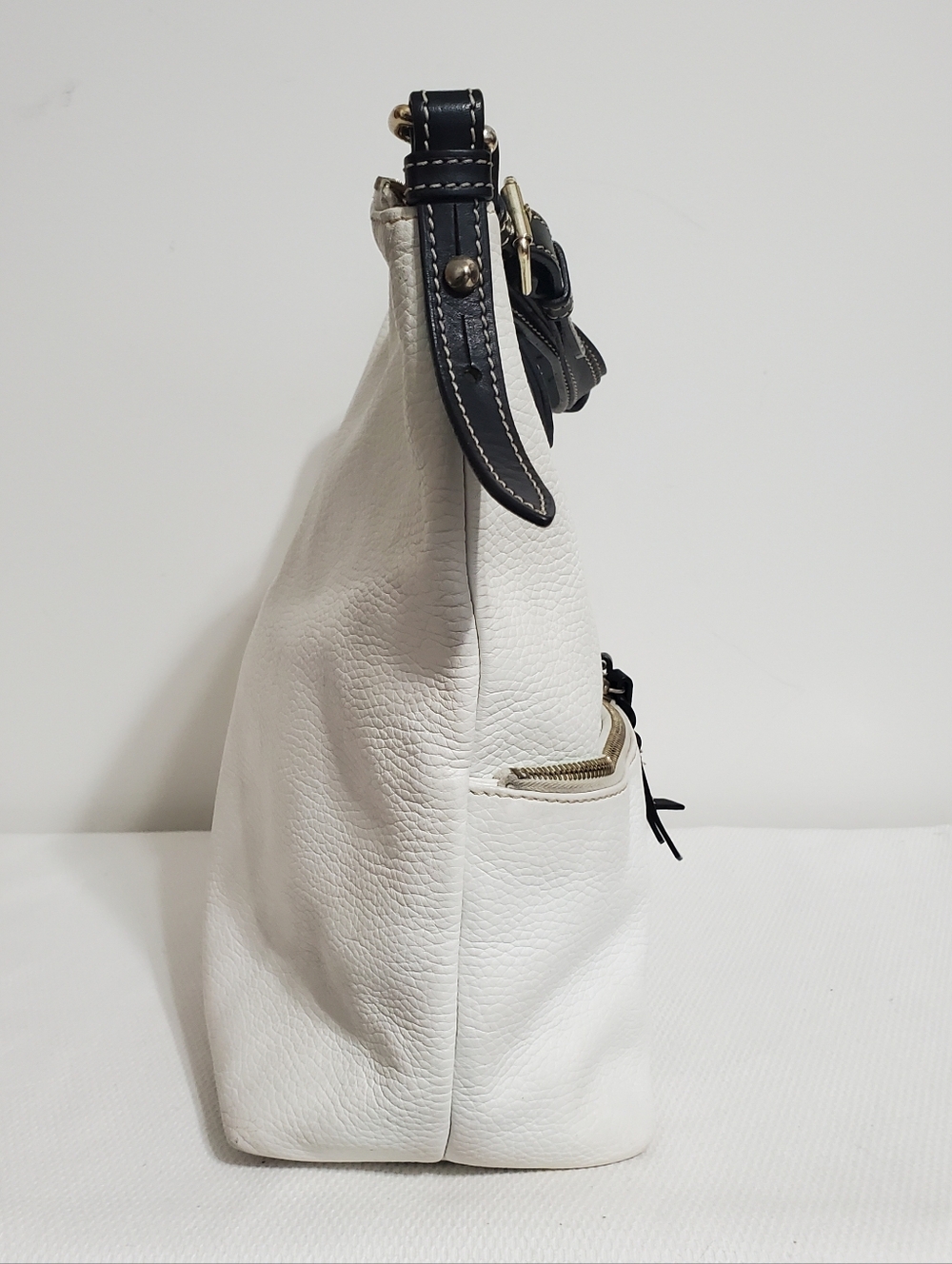 Dooney & Bourke Dillen Large Pocket Sac Hobo Shoulder Bag White Pebble Leather - Picture 6 of 16